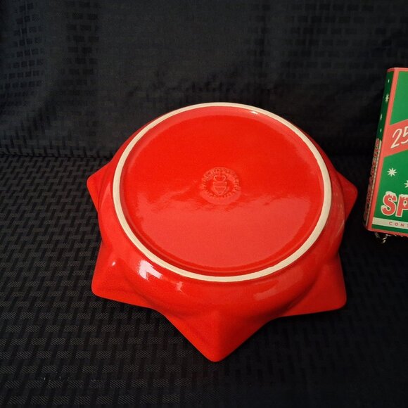 Waechtersbach Germany 10" Star Serving Red Bowl w/ New Cheese Spreaders - Picture 5 of 12